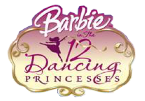 Barbie in The 12 Dancing Princesses title screen for Nintendo DS